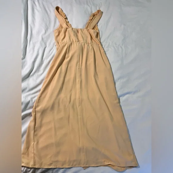 NWT A&F plunged neck slip midi dress size Medium petite in orange - Picture 8 of 9